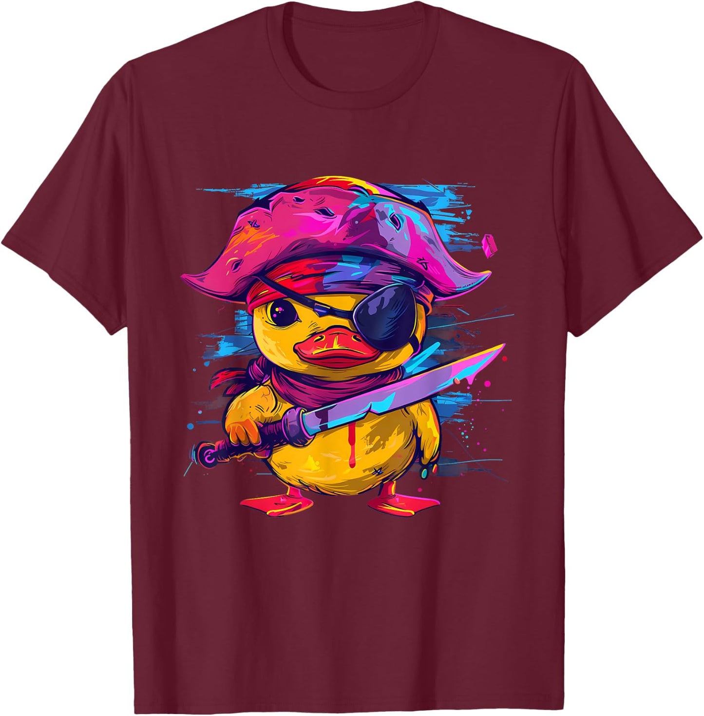 Rubber Duck Pirate Rubber Duckie Funny Rubber Duck Captain T-Shirt - T-Shirt | Maroon