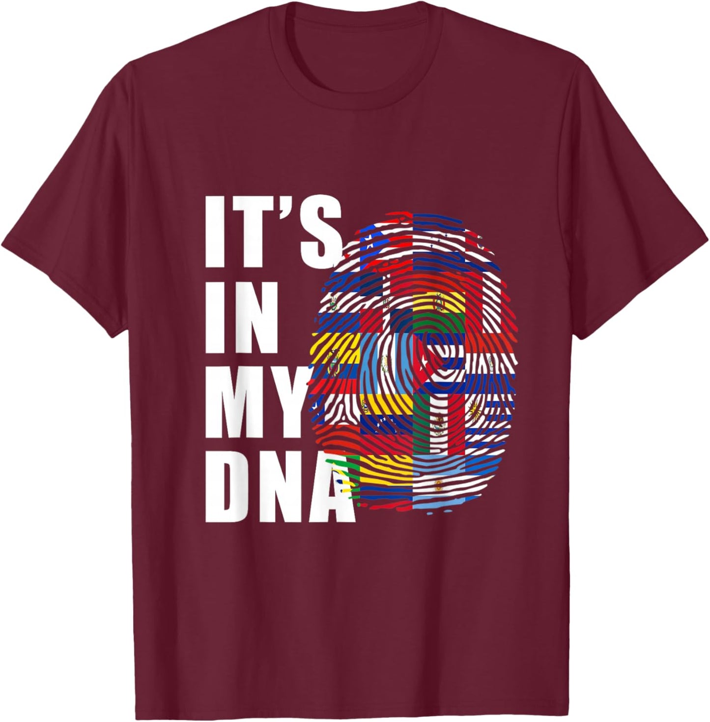 It's in my DNA Latino Latina Pride Hispanic Heritage Month T-Shirt - T-Shirt | Maroon