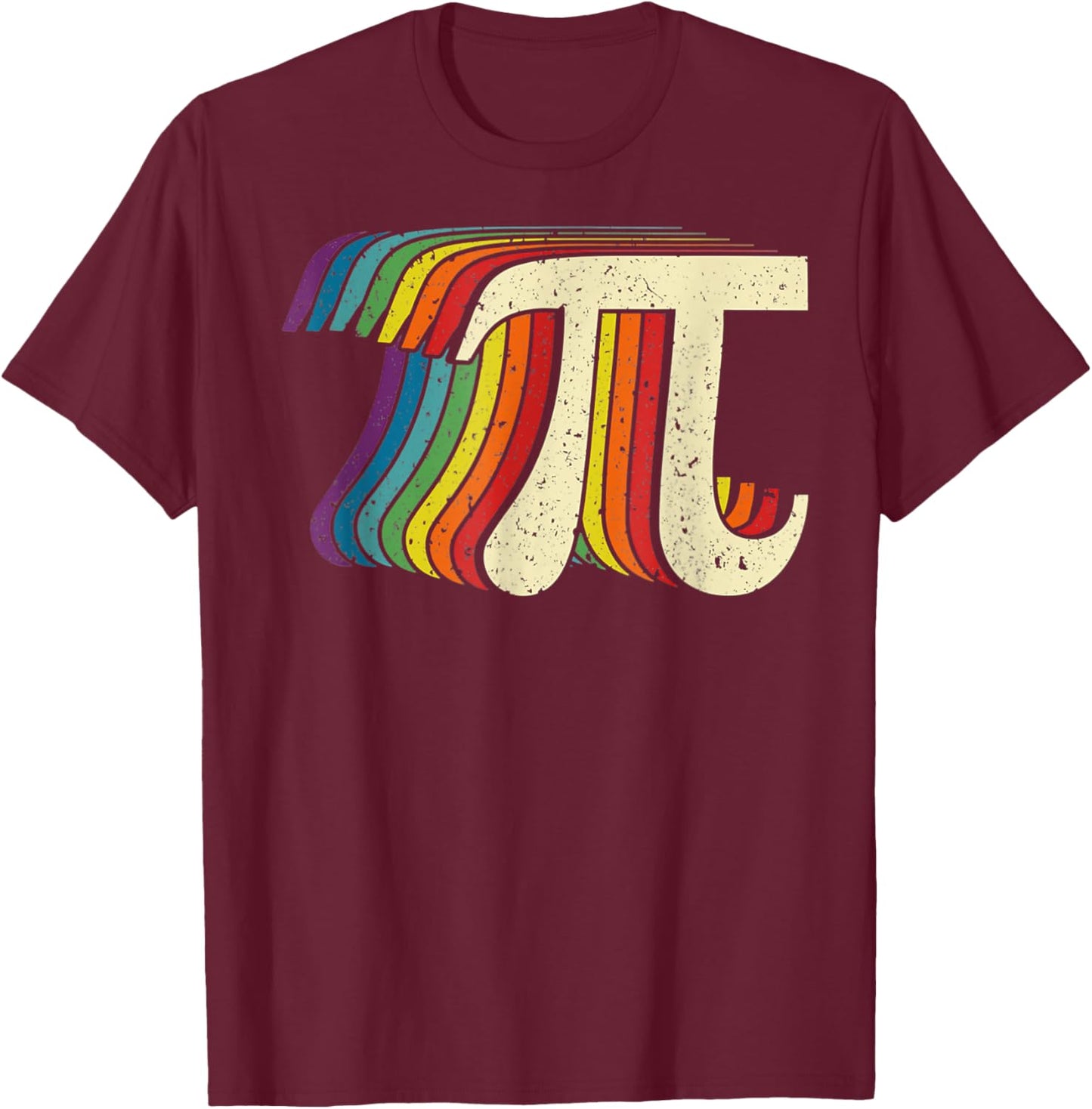 Leopard Rainbow Pi Day Shirt Spiral Pi Math Teacher 3.14 Women Kids T-Shirt - T-Shirt | Maroon