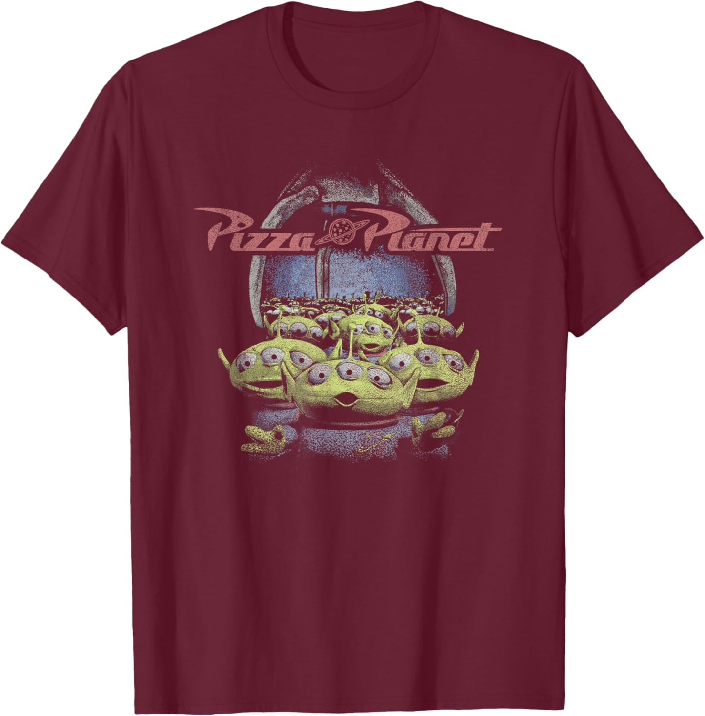 Disney Pixar Toy Story Pizza Planet Aliens & Claw T-Shirt - T-Shirt | Maroon