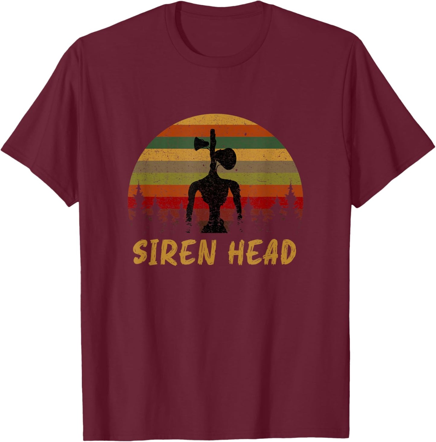 Retro Supernatural Cryptid Siren Head for Boys T-Shirt - T-Shirt | Maroon