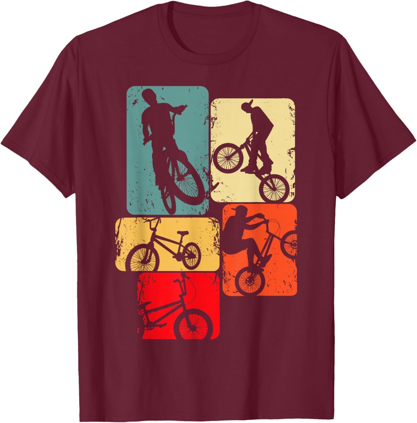 BMX Bike Bicycle Stunt Racing Kids Boys T-Shirt - T-Shirt | Maroon