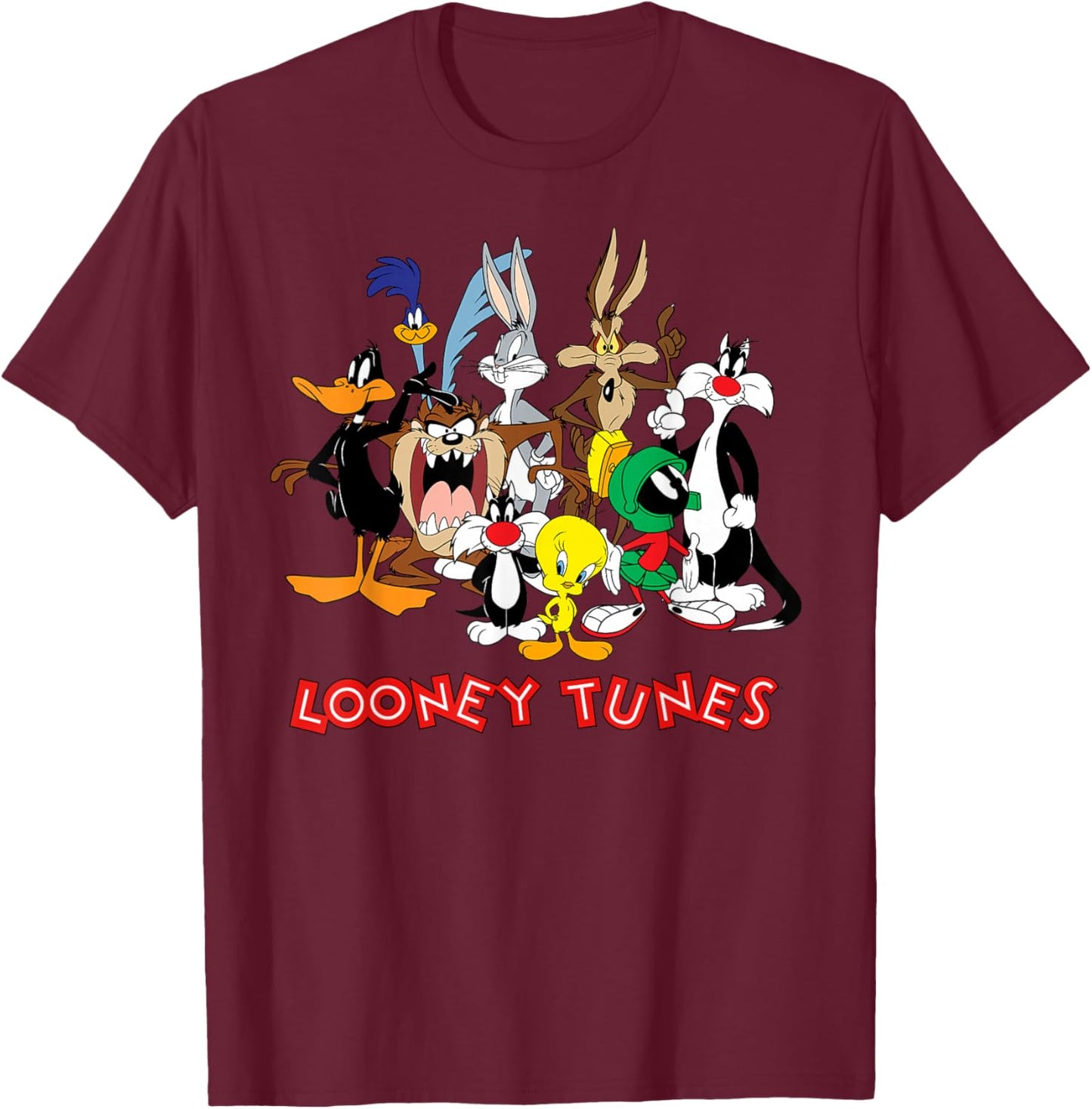 Looney Tunes All Characters T-Shirt - T-Shirt | Maroon