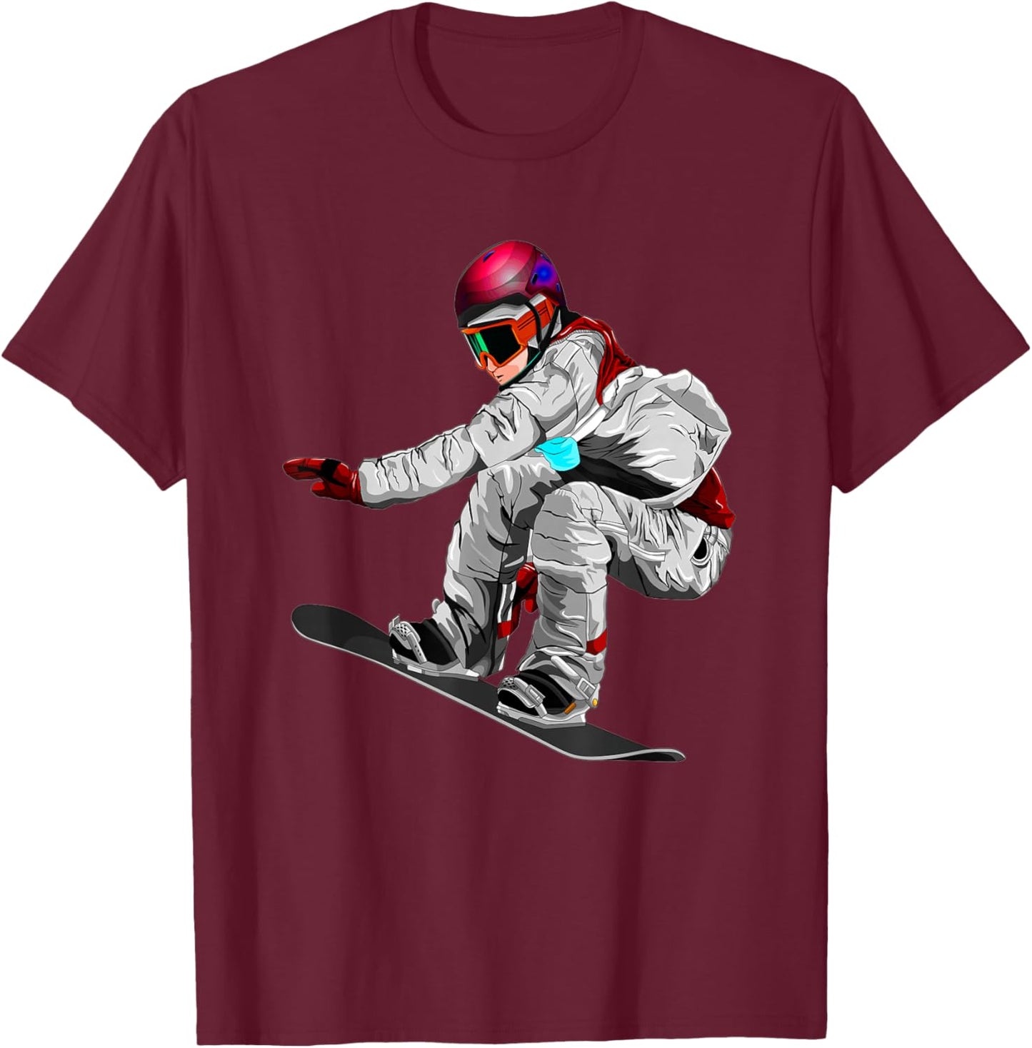 Kids Snowboard Novelty Winter Snowboarding Youth Men Boys T-Shirt - T-Shirt | Maroon
