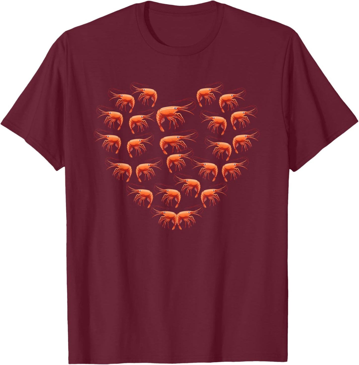 Great shrimp heart design seafood T-Shirt - T-Shirt | Maroon