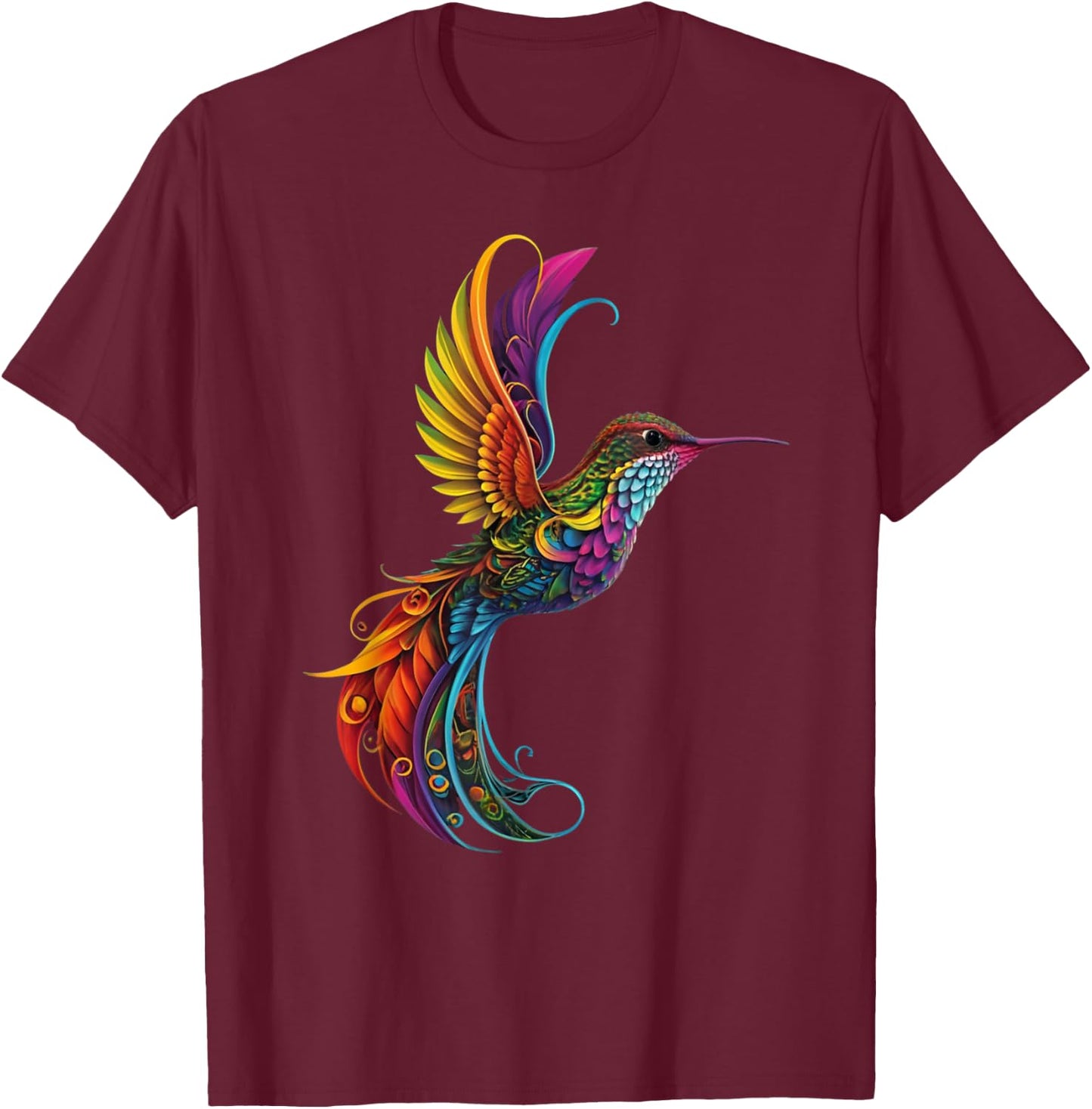 Hummingbird Native American Indian Tribal Indigenous Bird T-Shirt - T-Shirt | Maroon