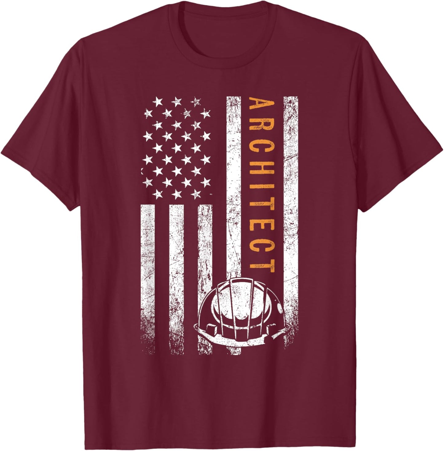 Architect American Flag Design Architecture T-Shirt - T-Shirt | Maroon