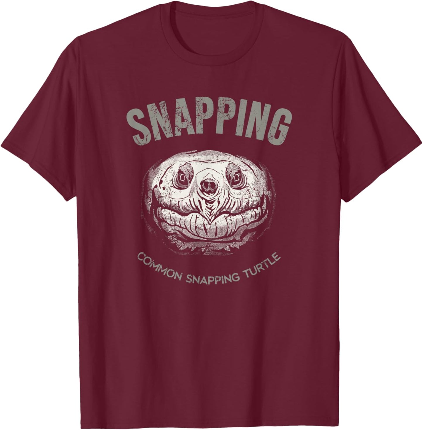 Common snapping turtle, vintage design for reptile lovers T-Shirt - T-Shirt | Maroon