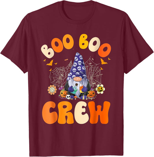 Cute gnomes. Boo Boo Crew Nurse Funny Ghost Women Halloween T-Shirt - T-Shirt | Maroon
