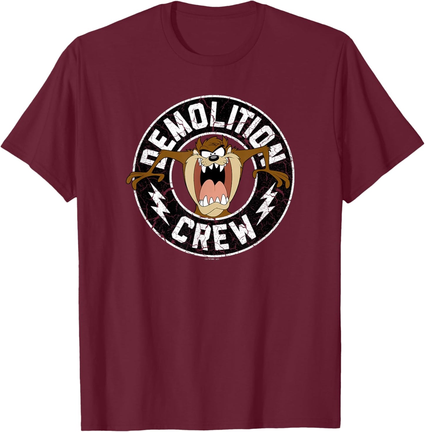 Looney Tunes Taz Demolition Crew Logo T-Shirt - T-Shirt | Maroon
