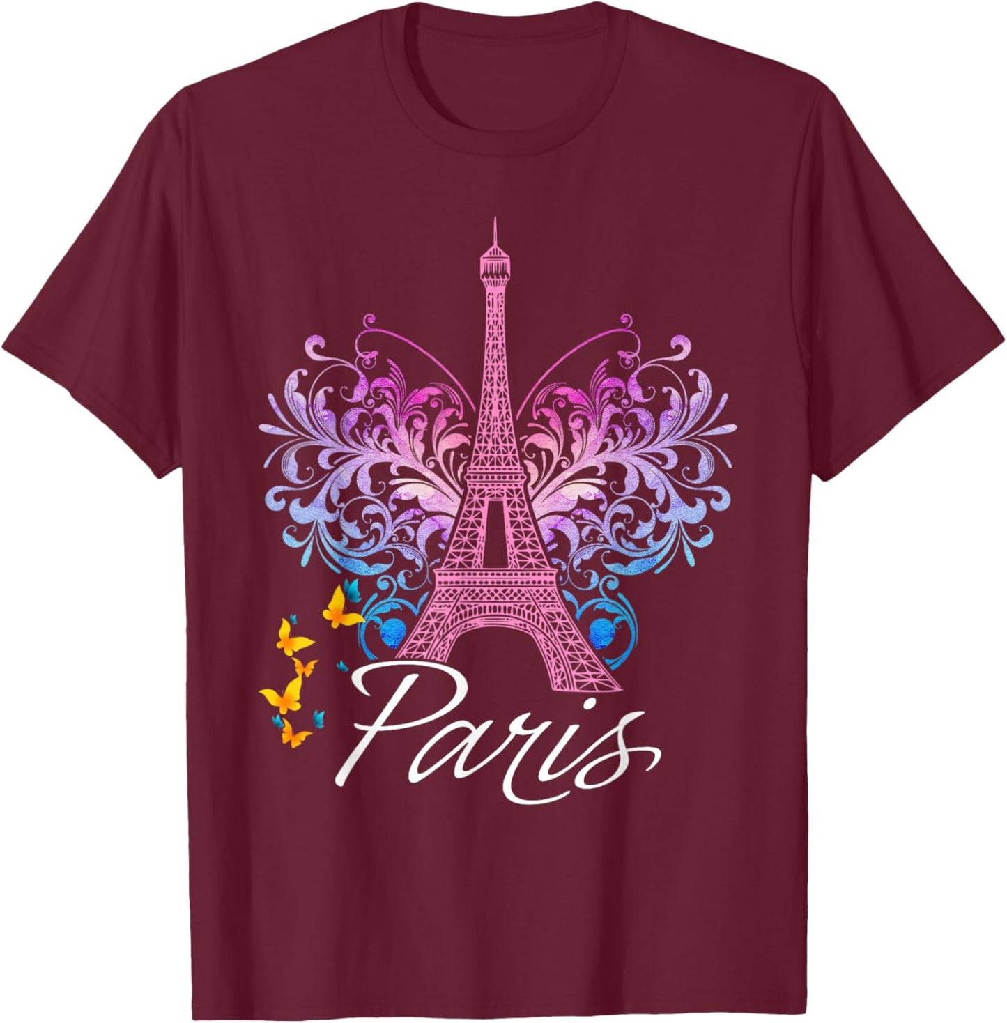 Eiffel Tower Paris Holiday France Shirt Souvenir Women Kids T-Shirt - T-Shirt | Maroon