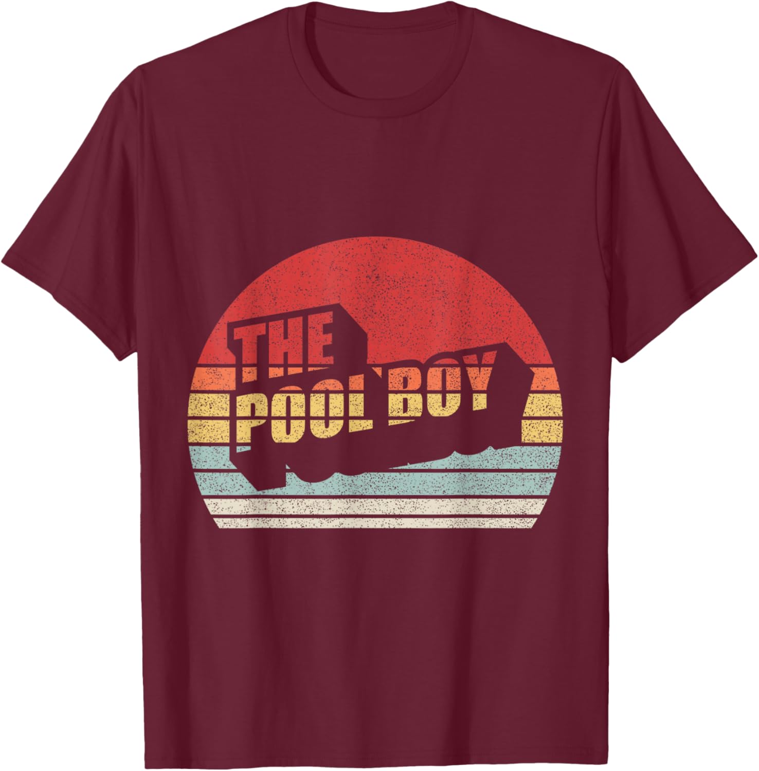 Retro Vintage The Pool Boy T-Shirt - T-Shirt | Maroon
