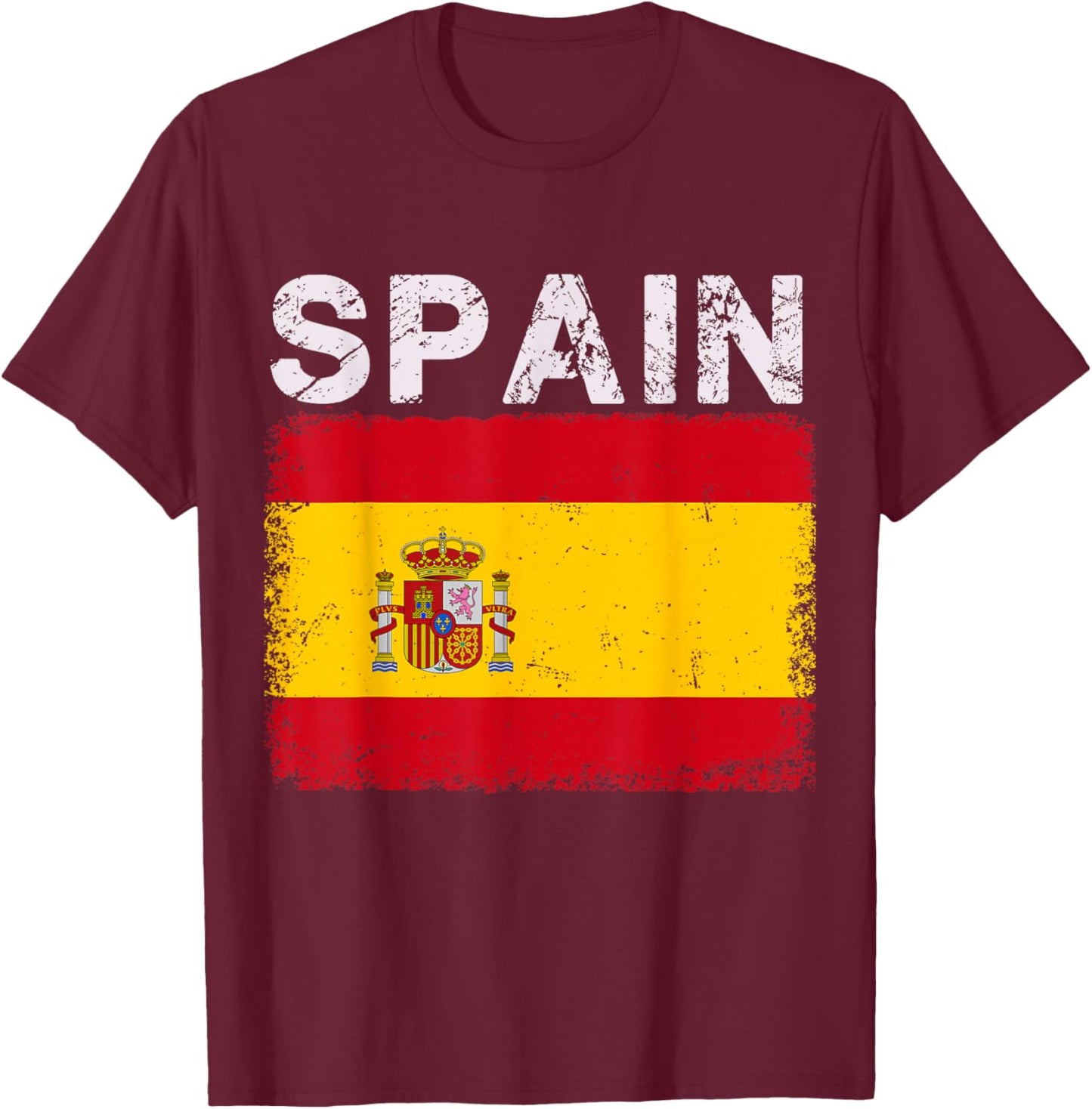 Vintage Spain Flag Spanish Pride Clothing Sports Jersey T-Shirt - T-Shirt | Maroon