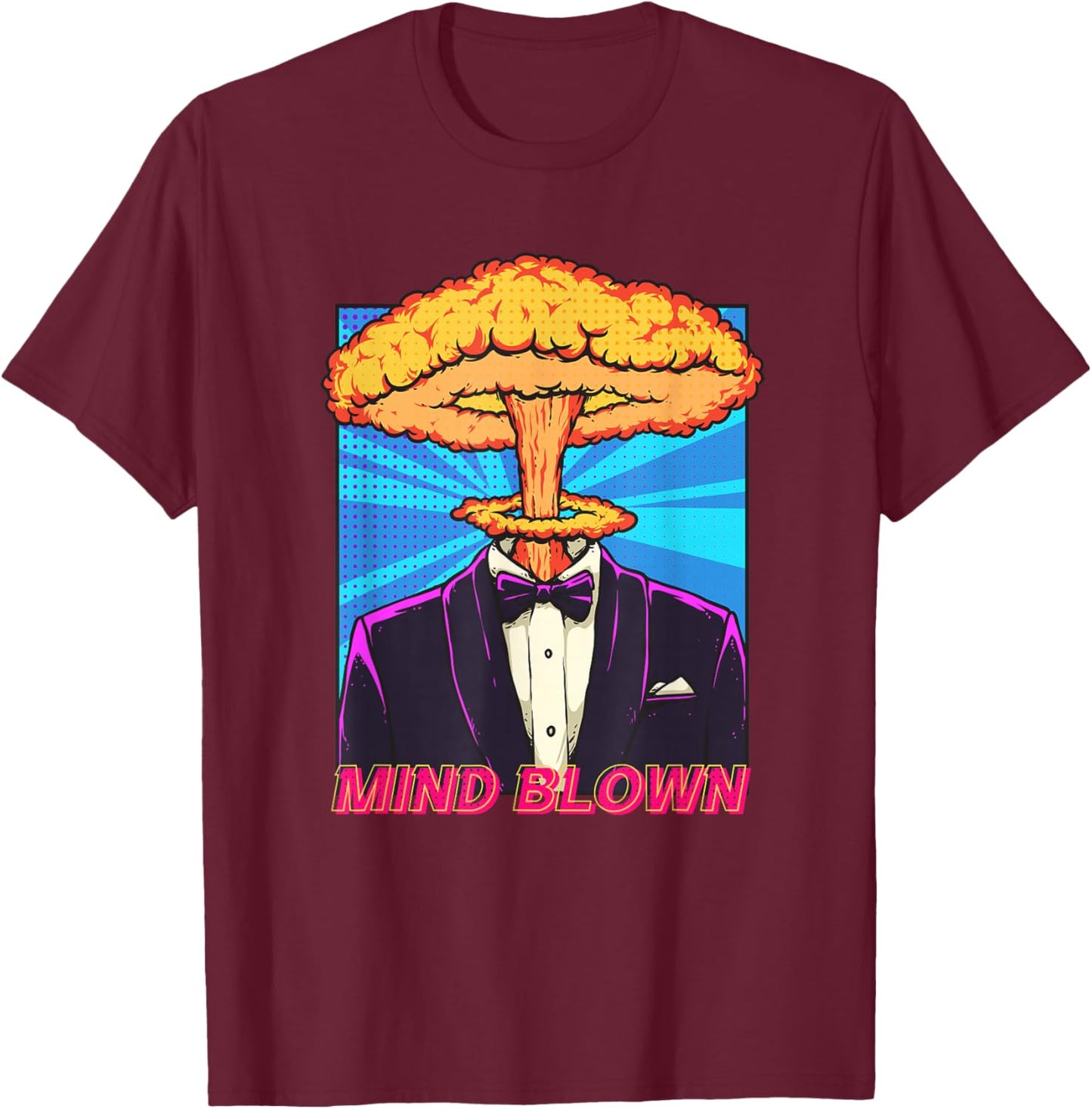 Mind Blown Pop Art Movement Exploding Head Comic Book Lover T-Shirt - T-Shirt | Maroon