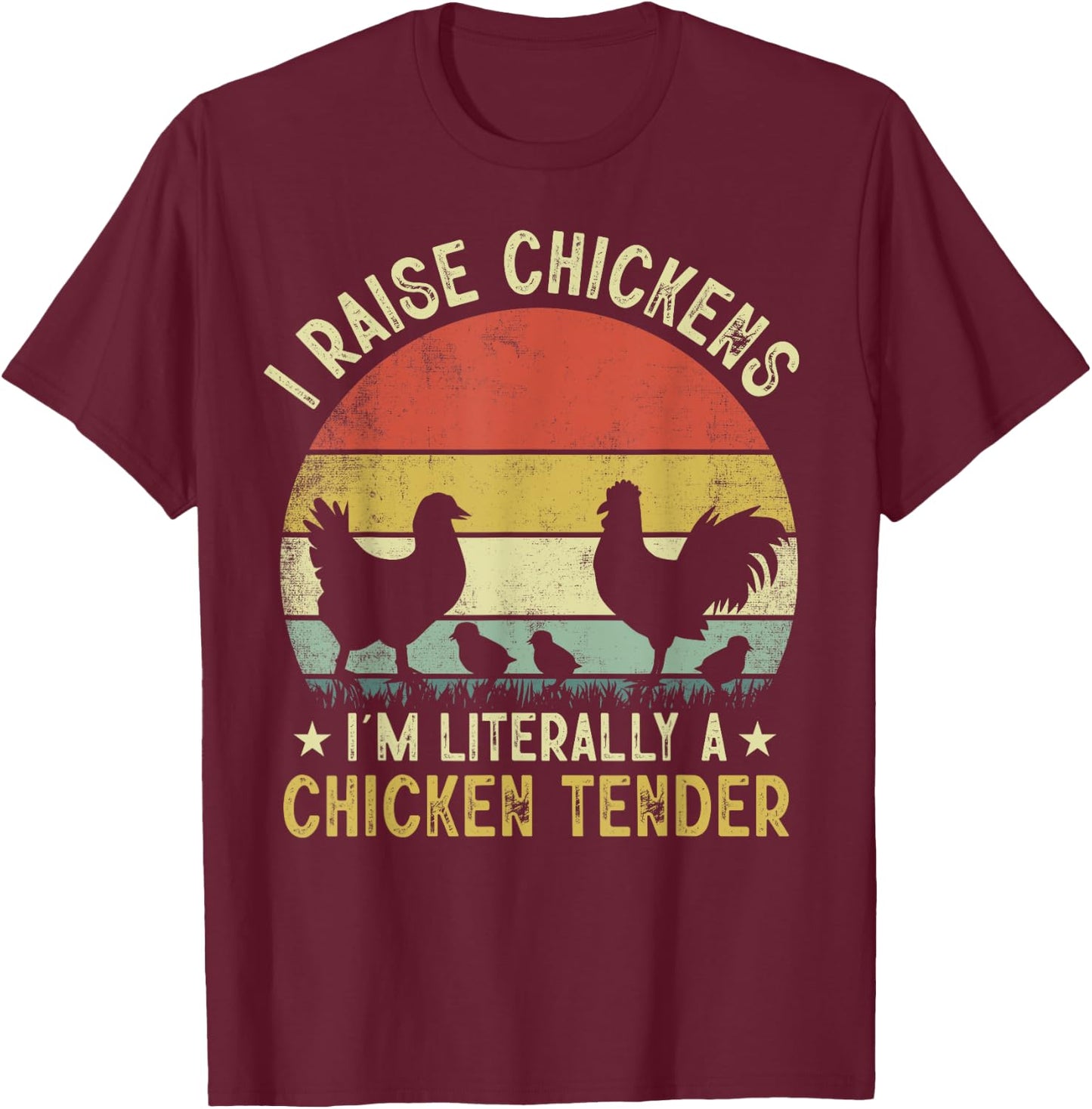 Chicken farmer chicken tender funny women men chicken lover T-Shirt - T-Shirt | Maroon