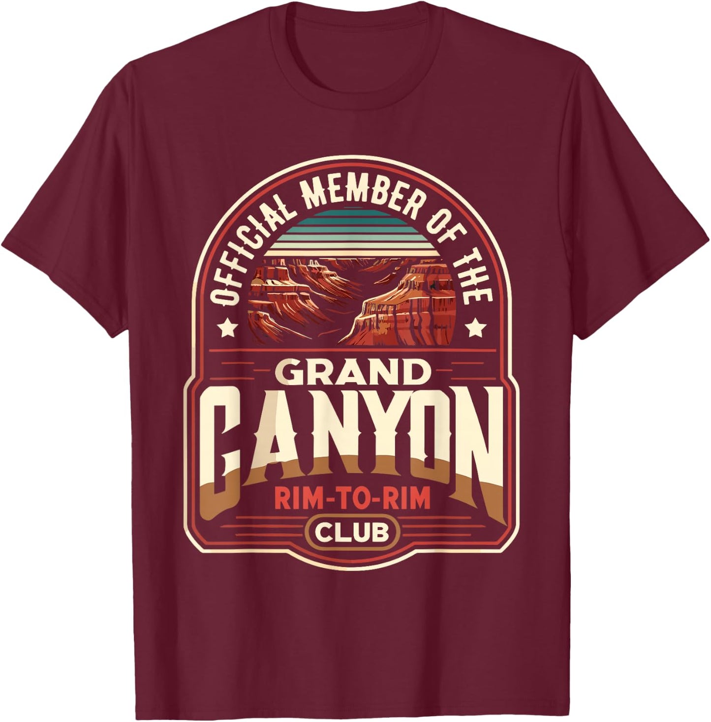 Official Member of the Grand Canyon Rim-to-Rim Club T-Shirt - T-Shirt | Maroon
