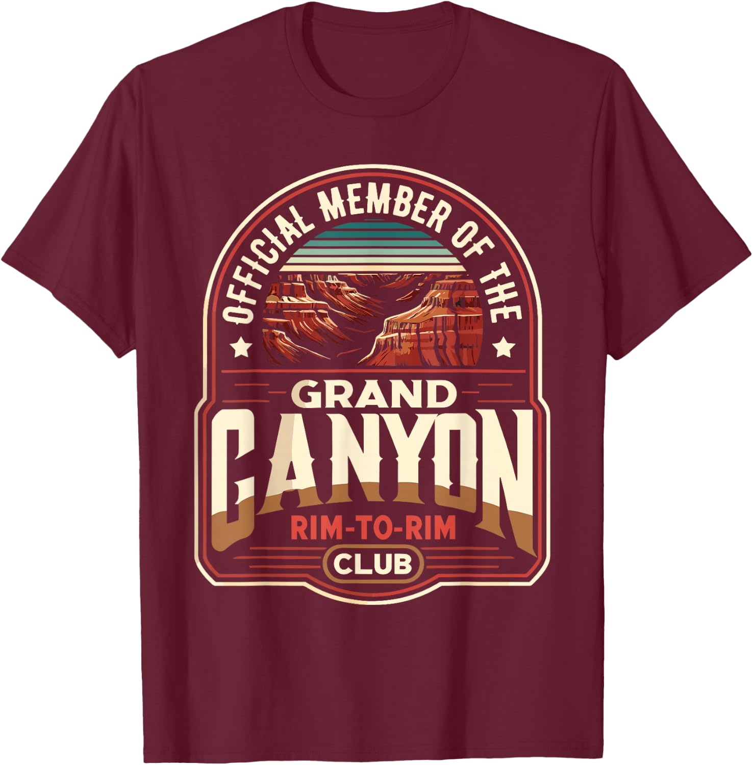 Official Member of the Grand Canyon Rim-to-Rim Club T-Shirt - T-Shirt | Maroon