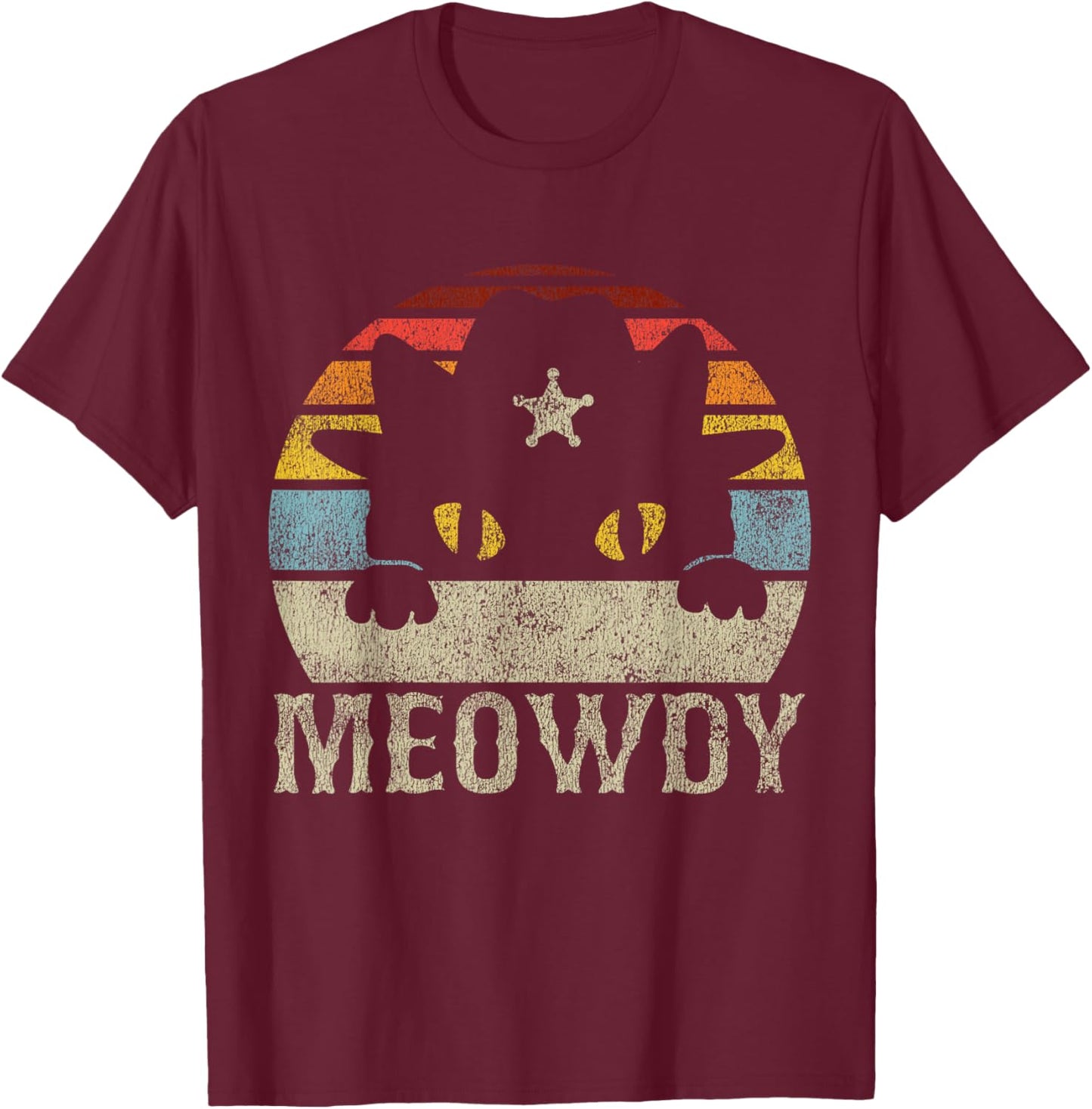Meowdy Cat Meme T-Shirt - T-Shirt | Maroon