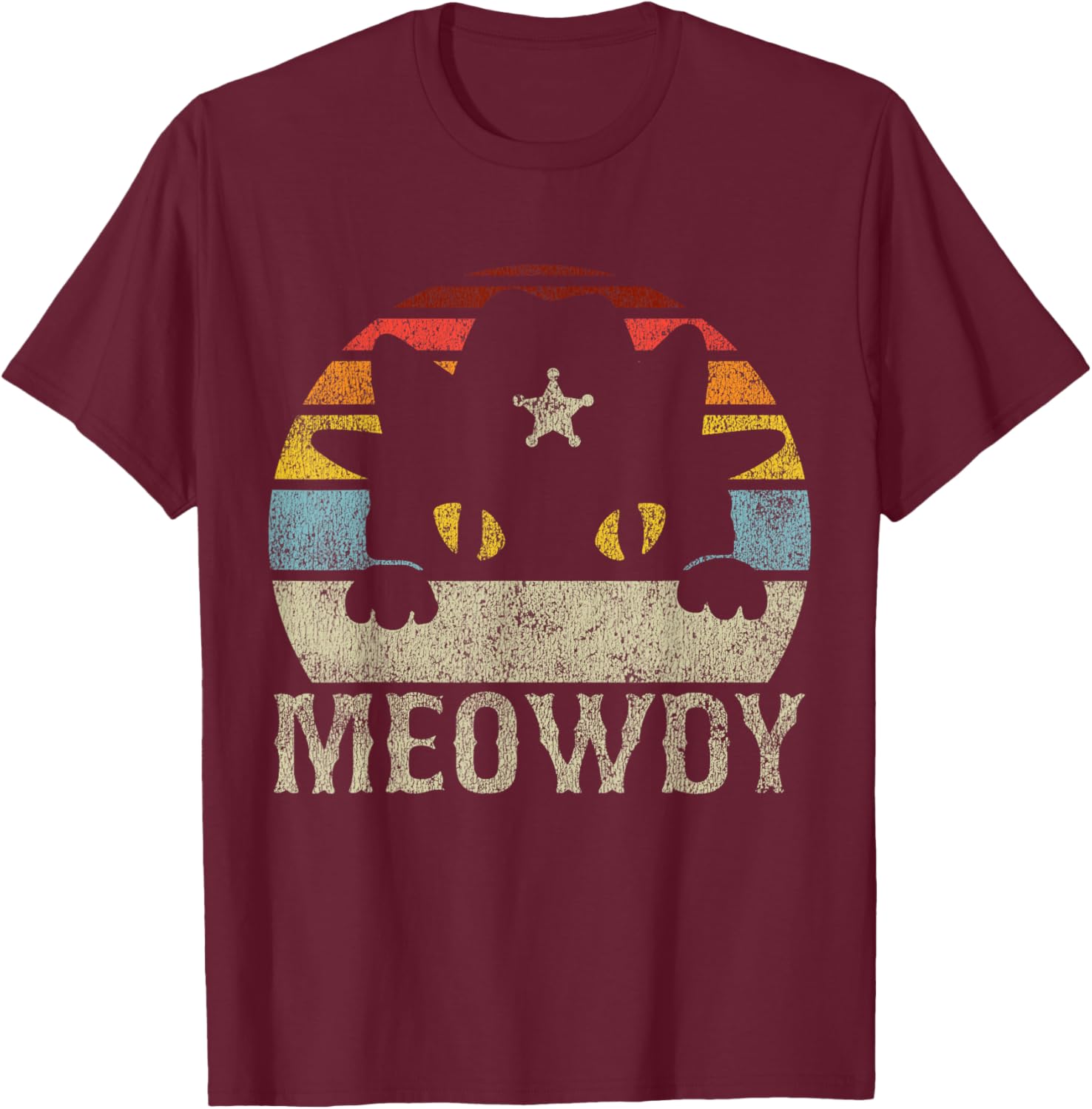 Meowdy Cat Meme T-Shirt - T-Shirt | Maroon