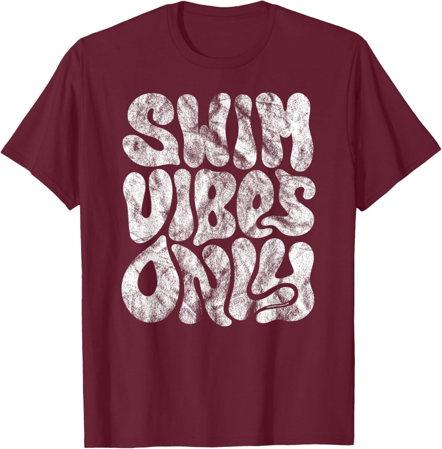 Swim Vibes Only Swimmer T-Shirt - T-Shirt | Maroon