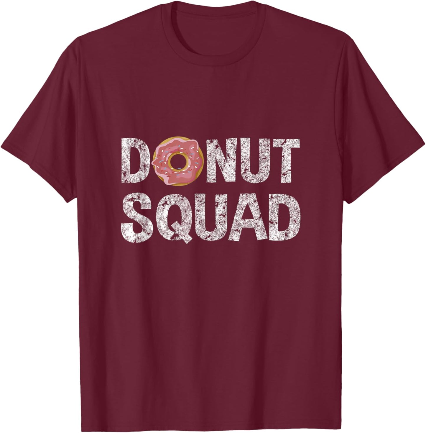 Doughnut Squad - Funny Snack Fitness Doughnut T-Shirt - T-Shirt | Maroon