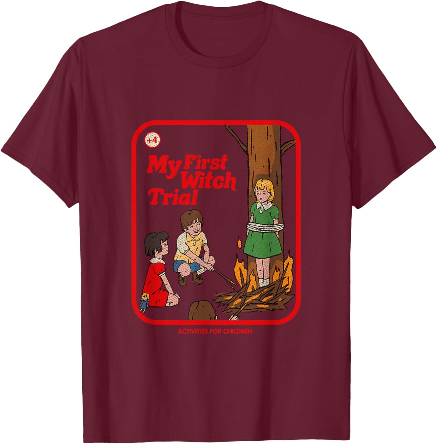 My First Witch Trial Vintage Childgame Horror Goth Punk Premium T-Shirt - T-Shirt | Maroon