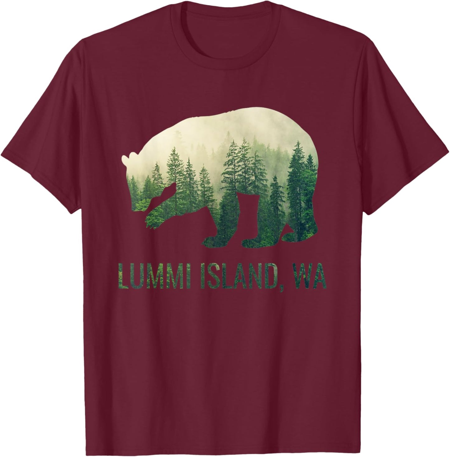 Lummi Island Bear State Of Washington Pacific NW Wildlife T-Shirt - T-Shirt | Maroon