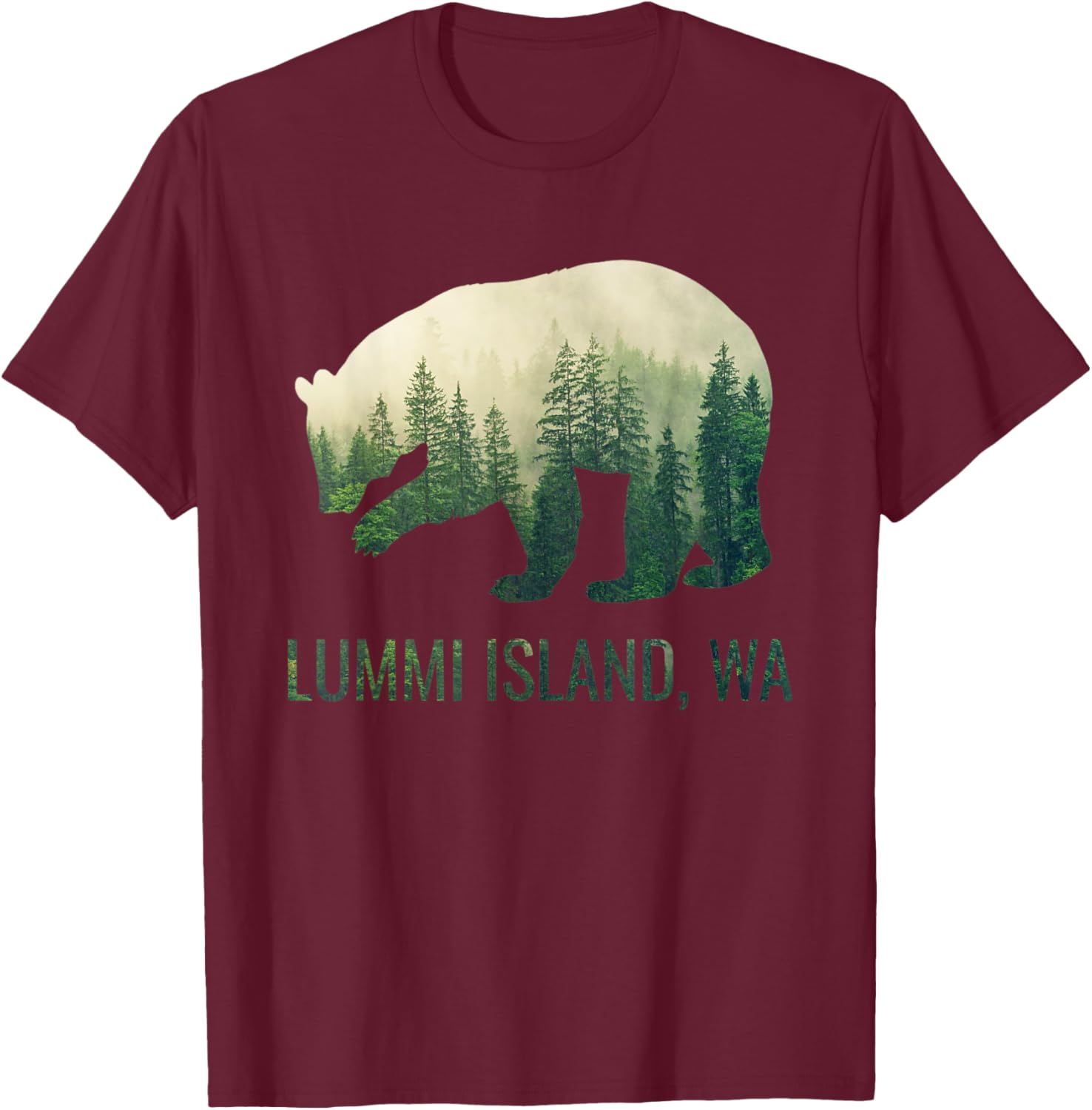 Lummi Island Bear State Of Washington Pacific NW Wildlife T-Shirt - T-Shirt | Maroon