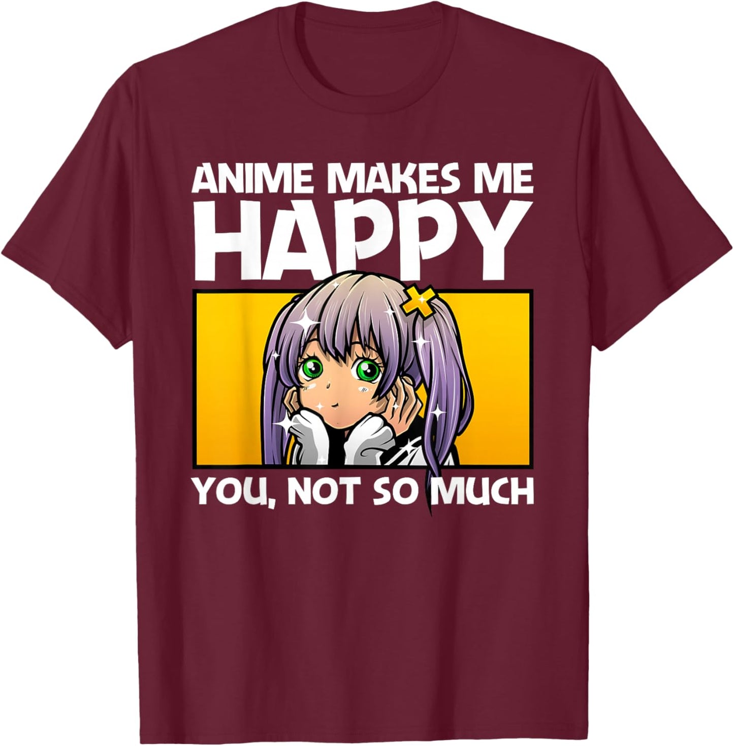 Anime Art Teen Girls Men Anime Merch Anime Lovers Small T-Shirt - T-Shirt | Maroon