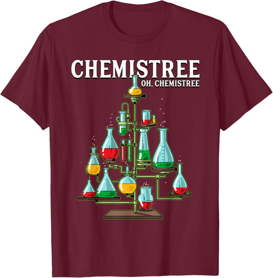 Oh Chemistree Shirt Chemical Christmas Tree Chemistry Xmas T-Shirt - T-Shirt | Maroon