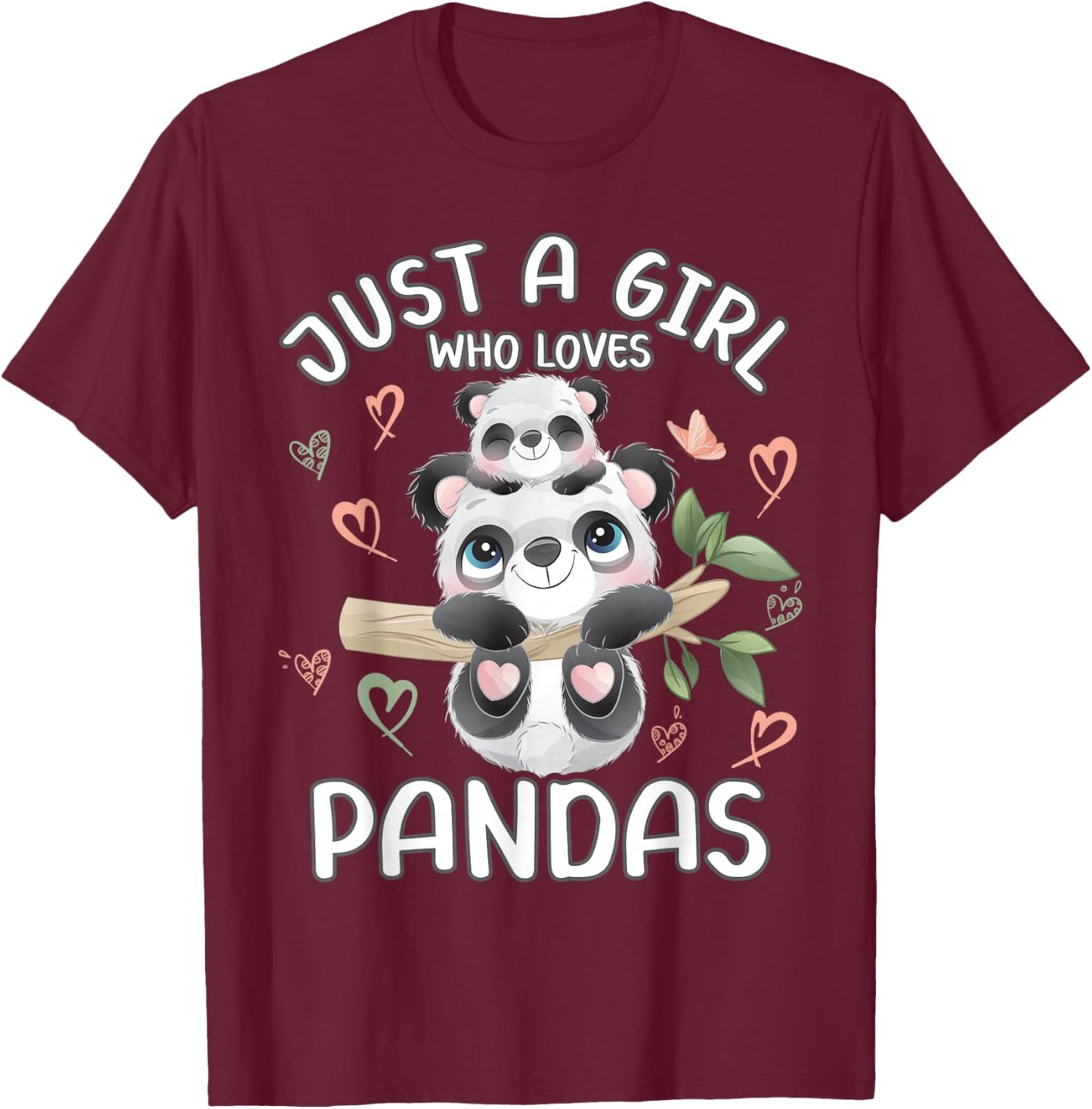 Just A Girl Who Loves Pandas for Teen Girls Panda Mommy T-Shirt - T-Shirt | Maroon