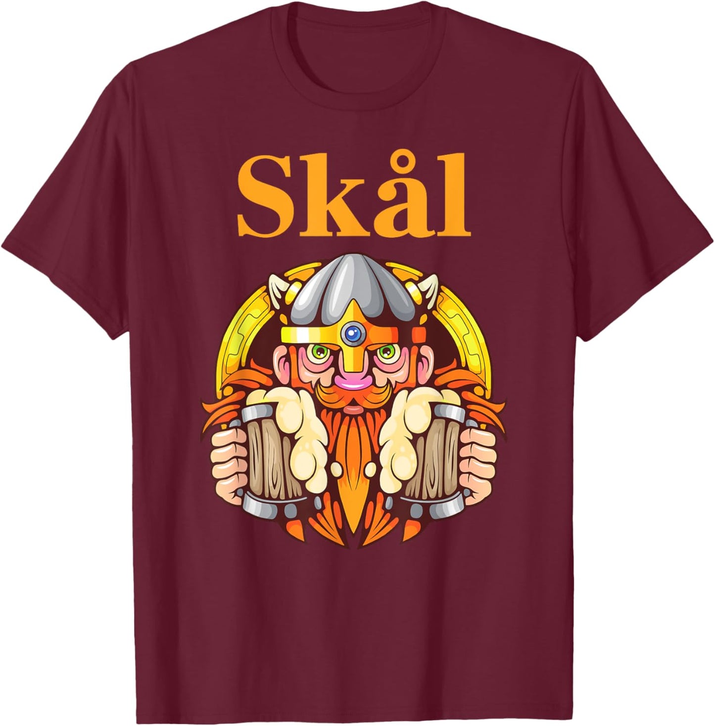 Beer gifts from Sweden Norway Skål T-Shirt - T-Shirt | Maroon