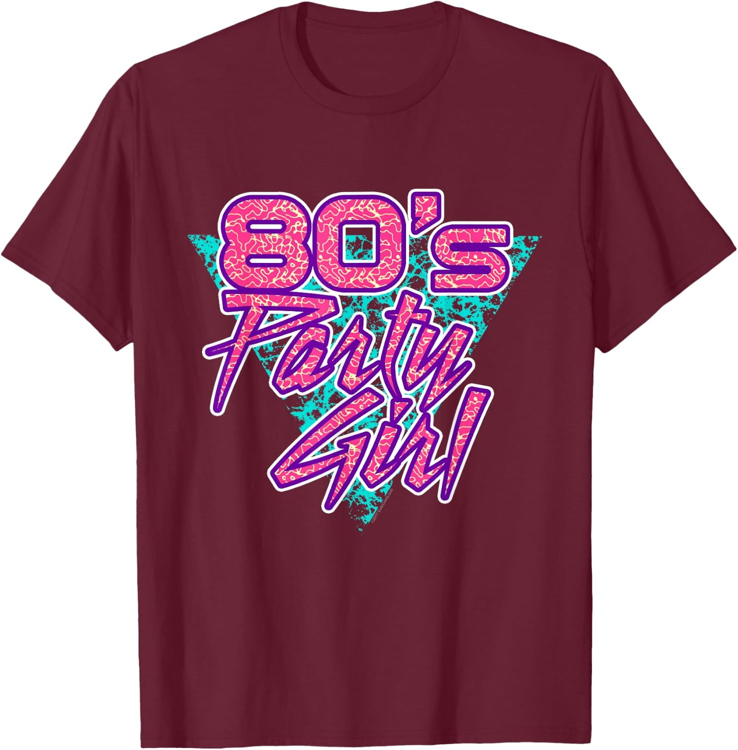 80s Party Girl 1980s Retro T-Shirt - T-Shirt | Maroon