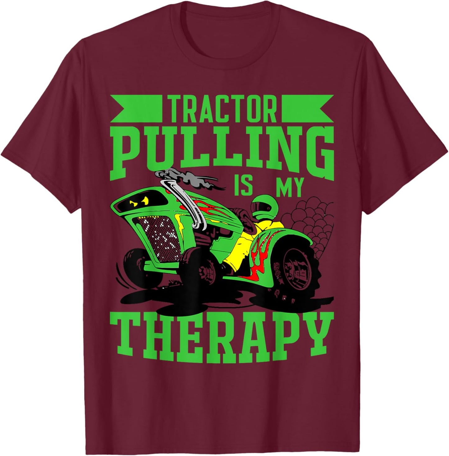 Tractor Towing Full Pull - Men's Black Small Classic Fit Short Sleeve Tractor Pulling Motorsport T-Shirt - T-Shirt | Maroon