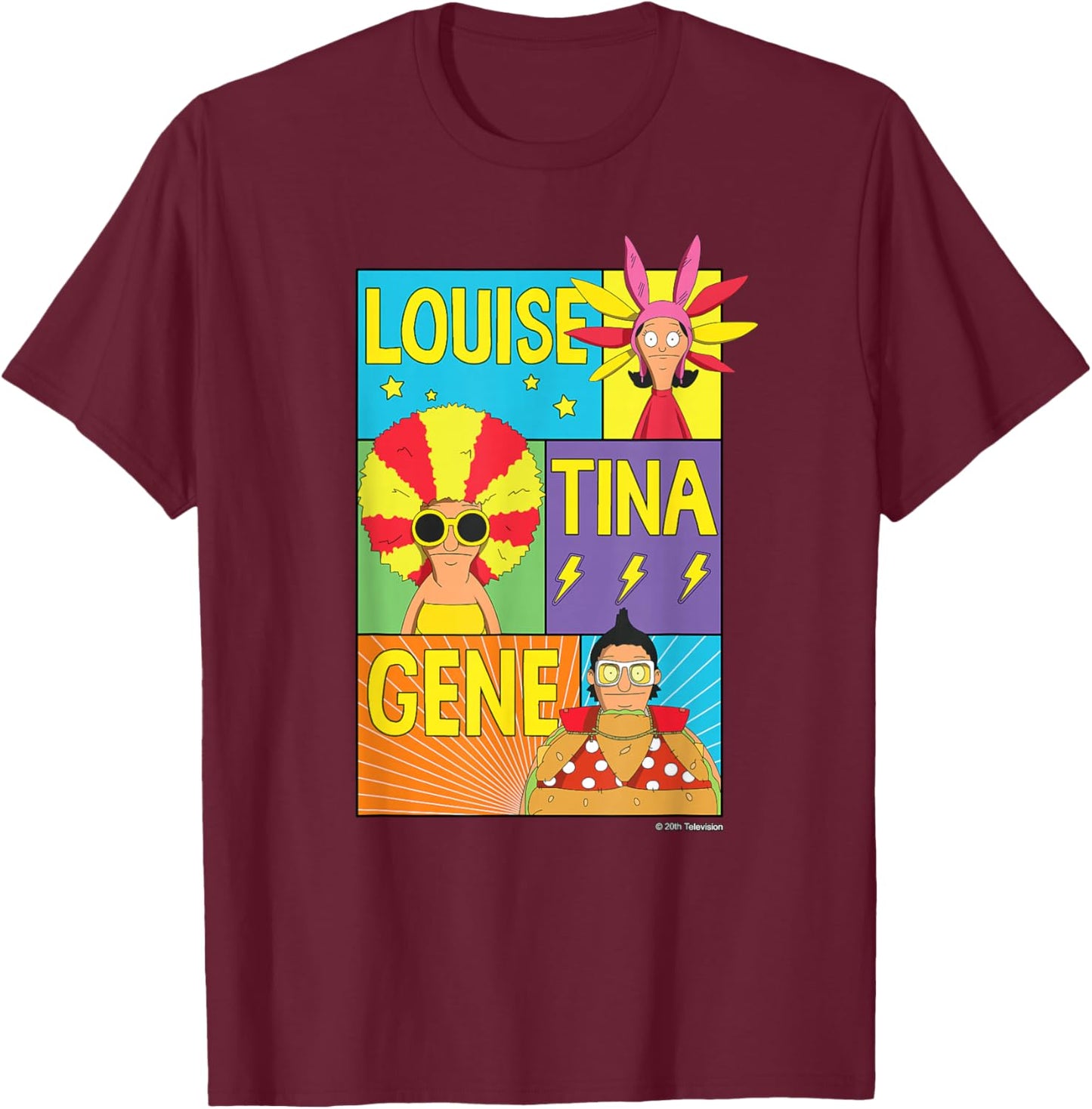 The Bob’s Burgers Movie Louise Tina Gene T-Shirt - T-Shirt | Maroon