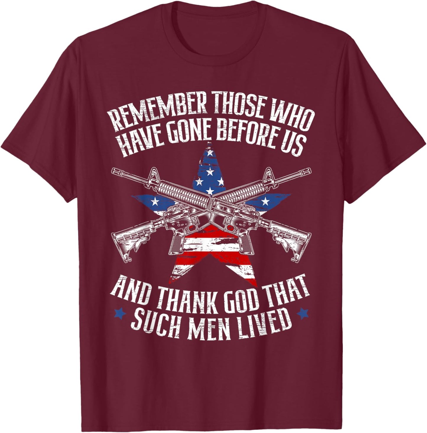 Remember The Fallen Soldiers USA Flag American Memorial Day T-Shirt - T-Shirt | Maroon