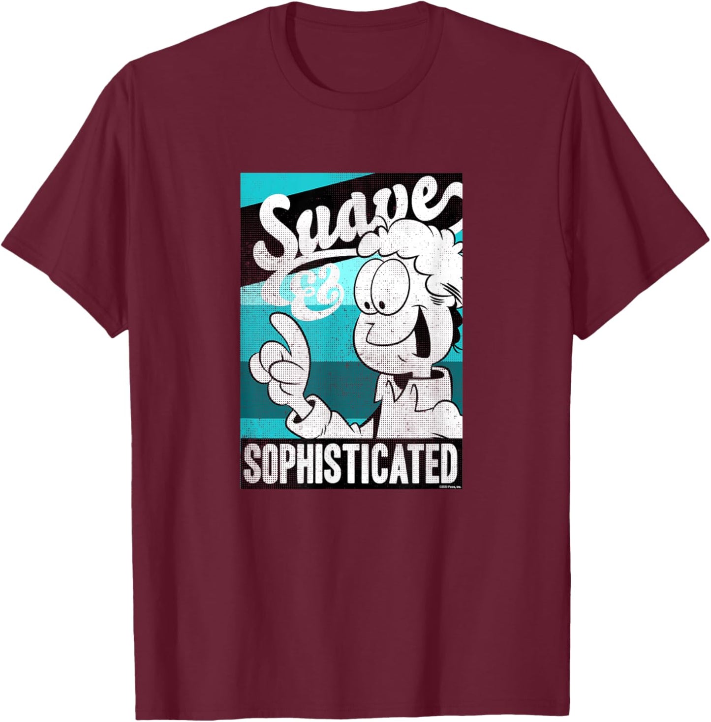 Garfield Jon Arbuckle Suave & Sophisticated Jon T-Shirt - T-Shirt | Maroon