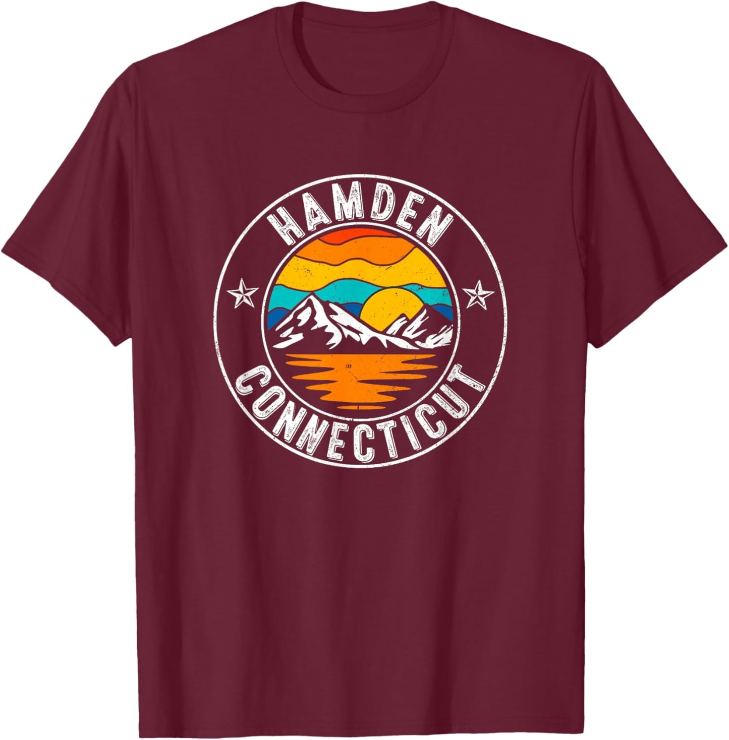 Retro 70s 80s Hamden Connecticut CT T-Shirt - T-Shirt | Maroon