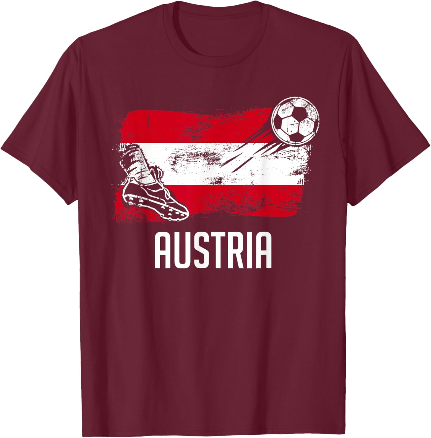 Austria Flag Jersey Austrian Soccer Team Austrian T-Shirt - T-Shirt | Maroon