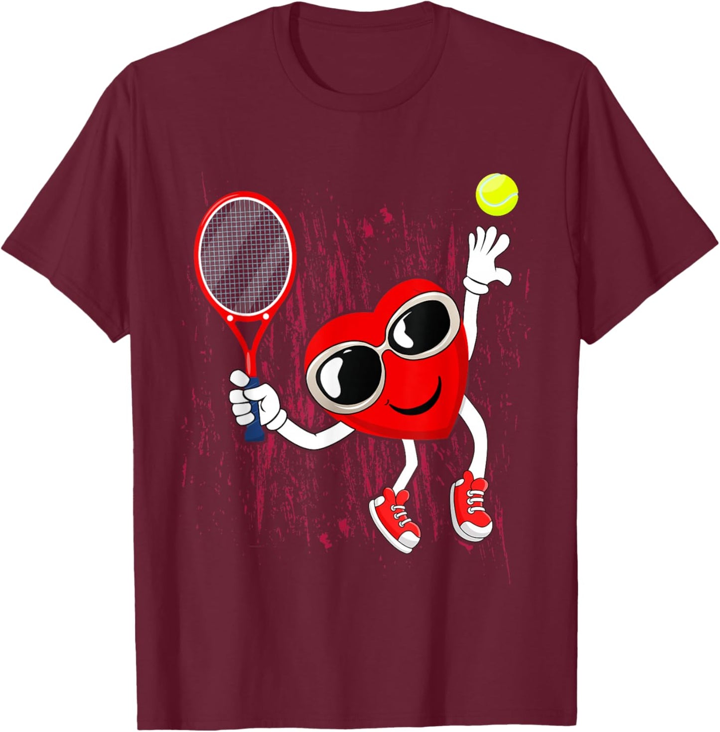 Valentines Heart Tennis Ball Valentine Costume For Kids T-Shirt - T-Shirt | Maroon