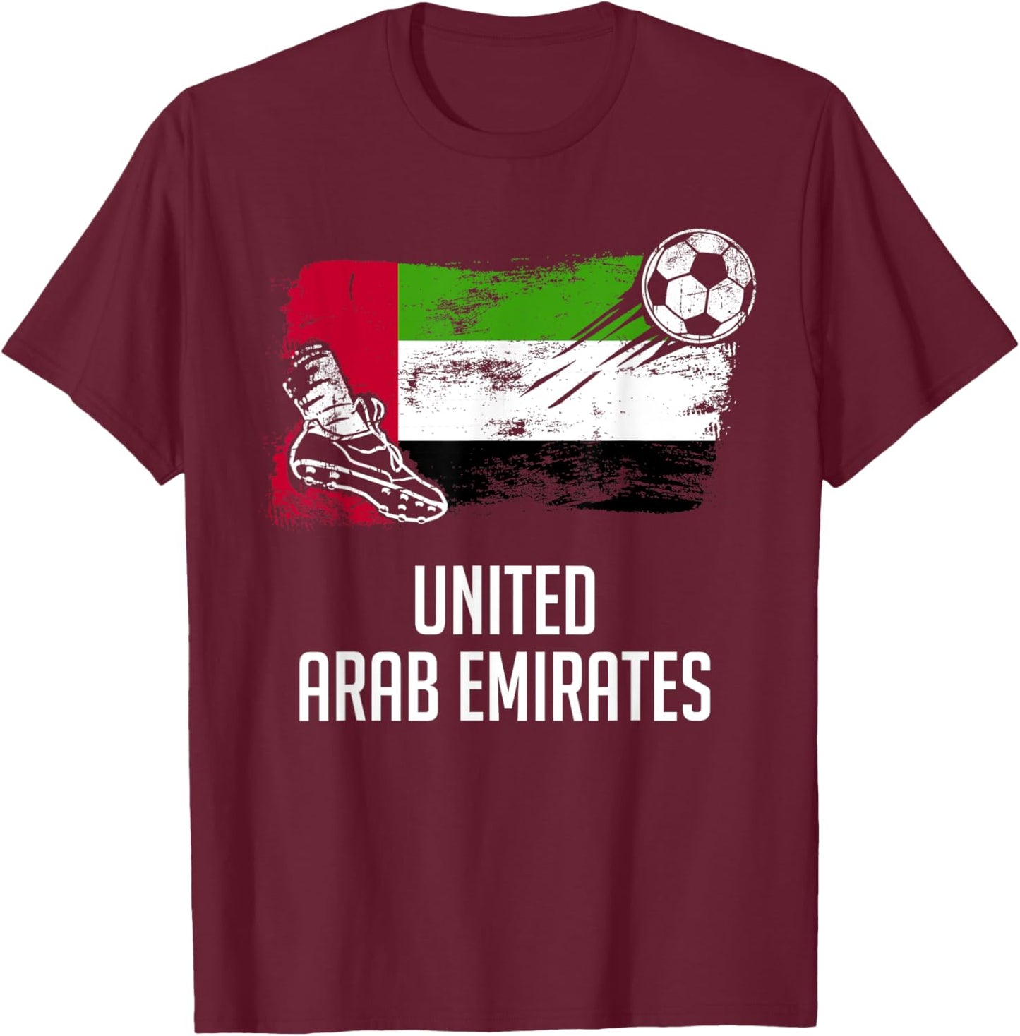 United Arab Emirates Flag Jersey Emirati Soccer Team T-Shirt - T-Shirt | Maroon