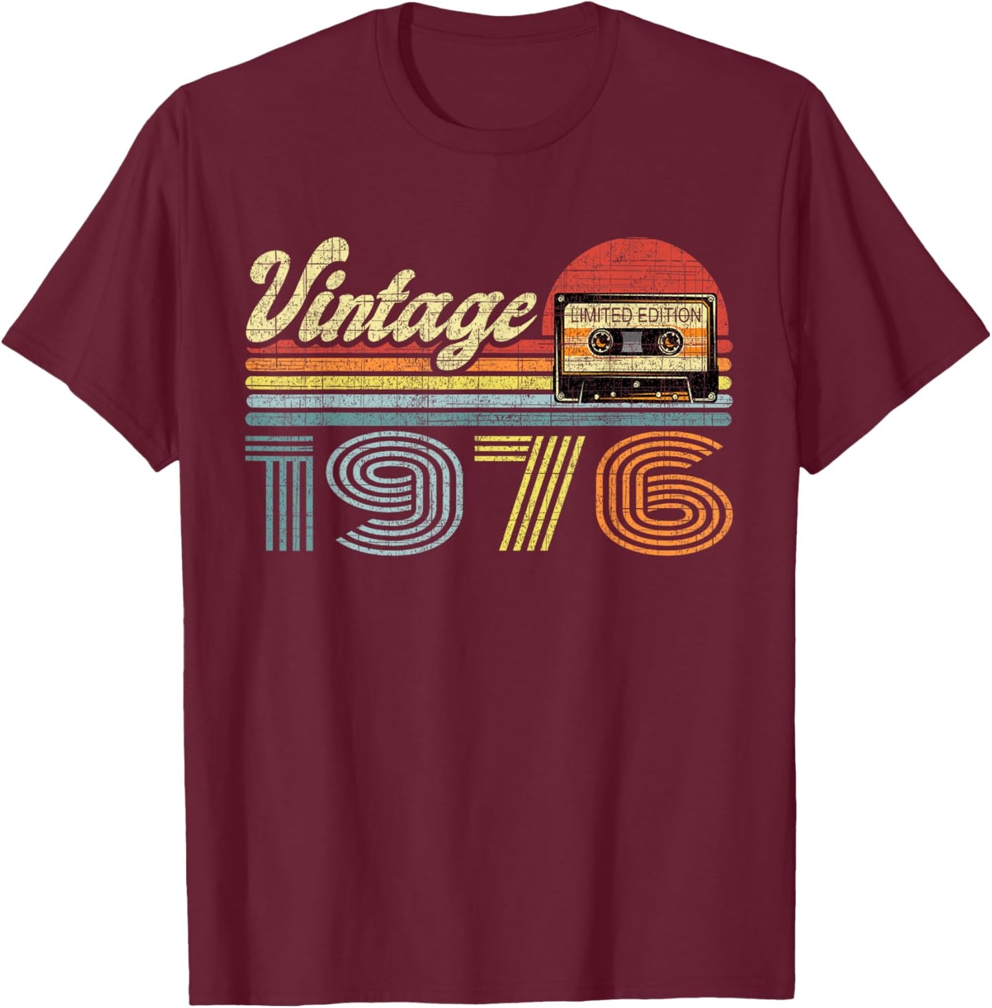 Retro Audio Cassette Vintage Since 1976 46th Birthday T-Shirt - T-Shirt | Maroon