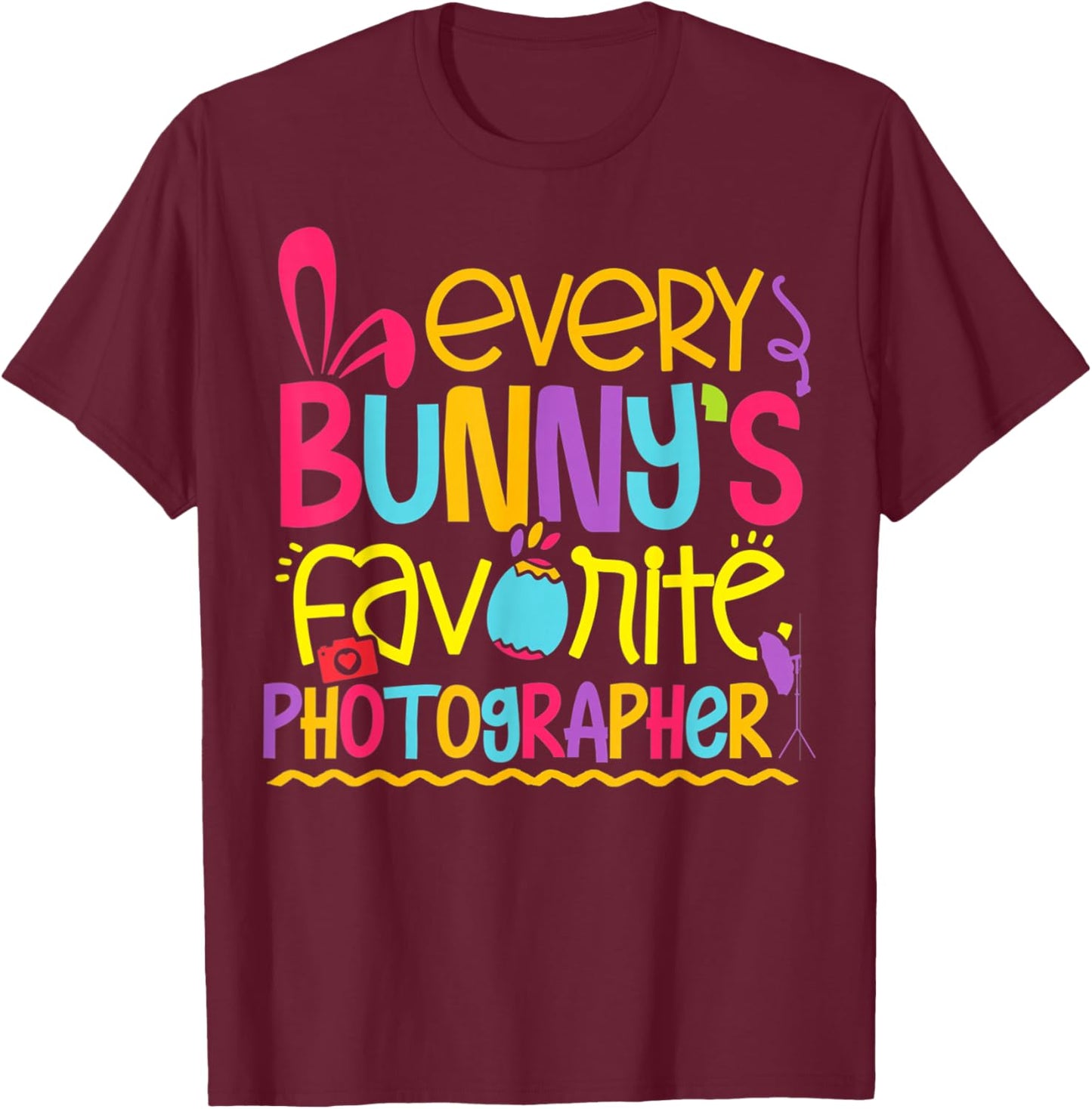 Easter Photographer Camera Photography Lovers T Shirt T-Shirt - T-Shirt | Maroon