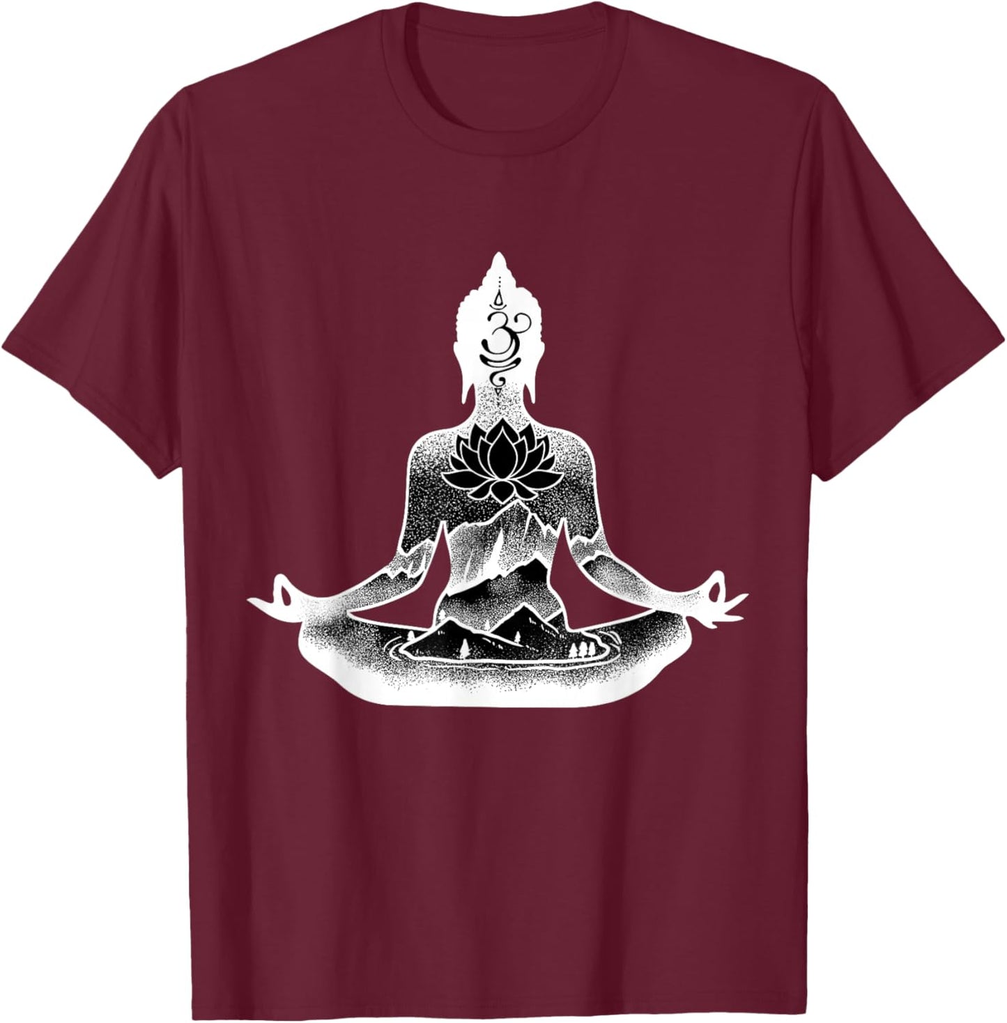 Buddha Namaste Zen Buddhism Buddhist T-Shirt - T-Shirt | Maroon