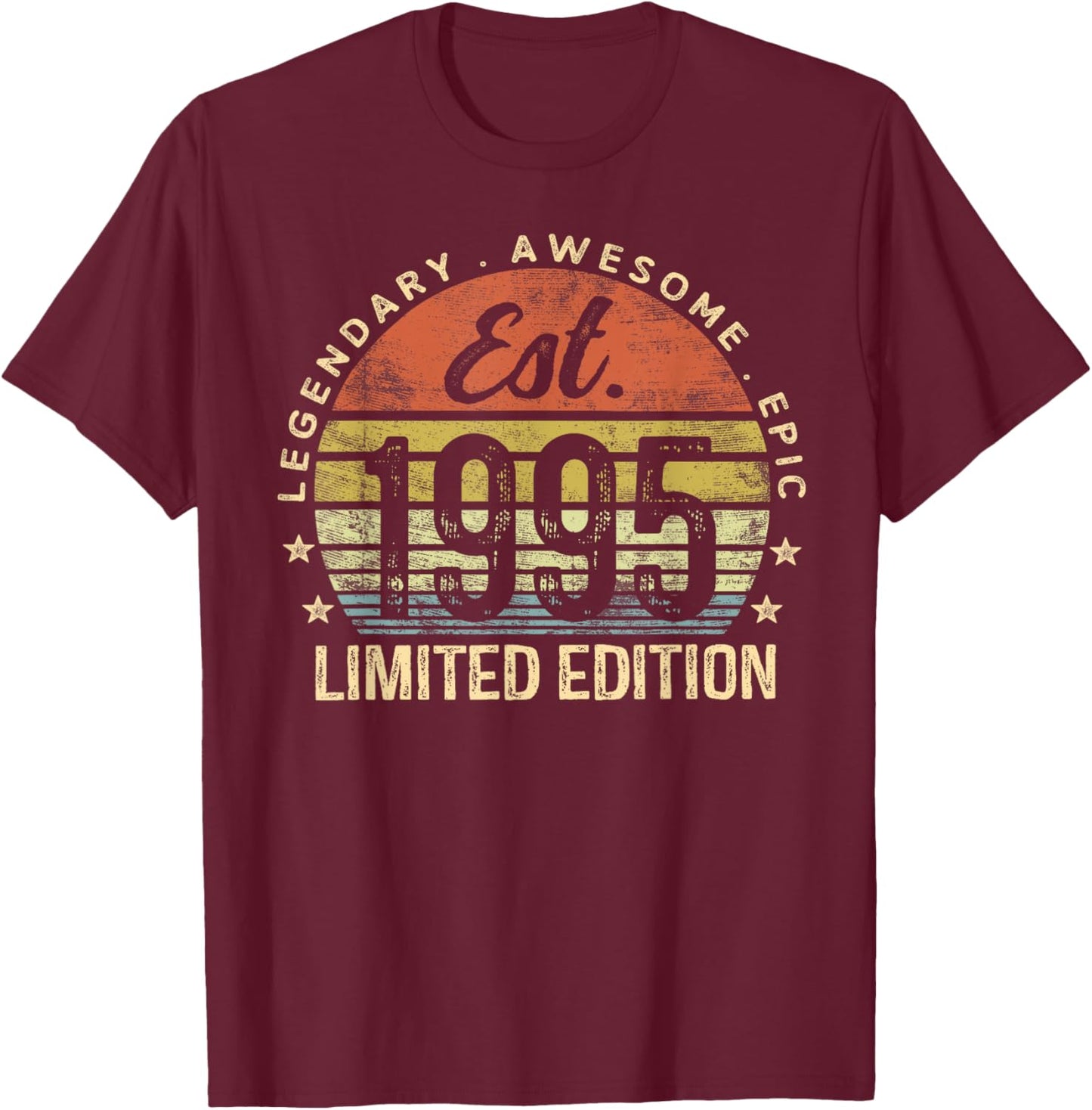 Est 1995 Limited Edition 30th Birthday Vintage 30 Year Old T-Shirt - T-Shirt | Maroon