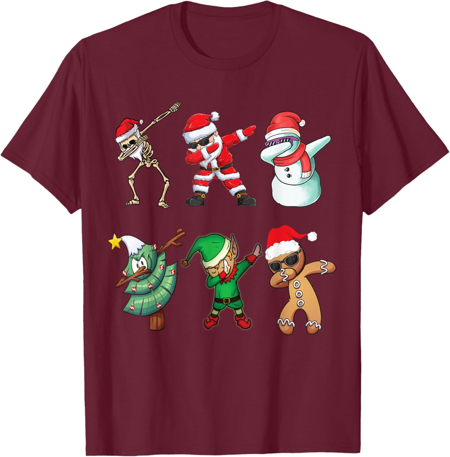 Funny Dapping santa Elf Friends Christmas Kids gingerbread T-Shirt - T-Shirt | Maroon