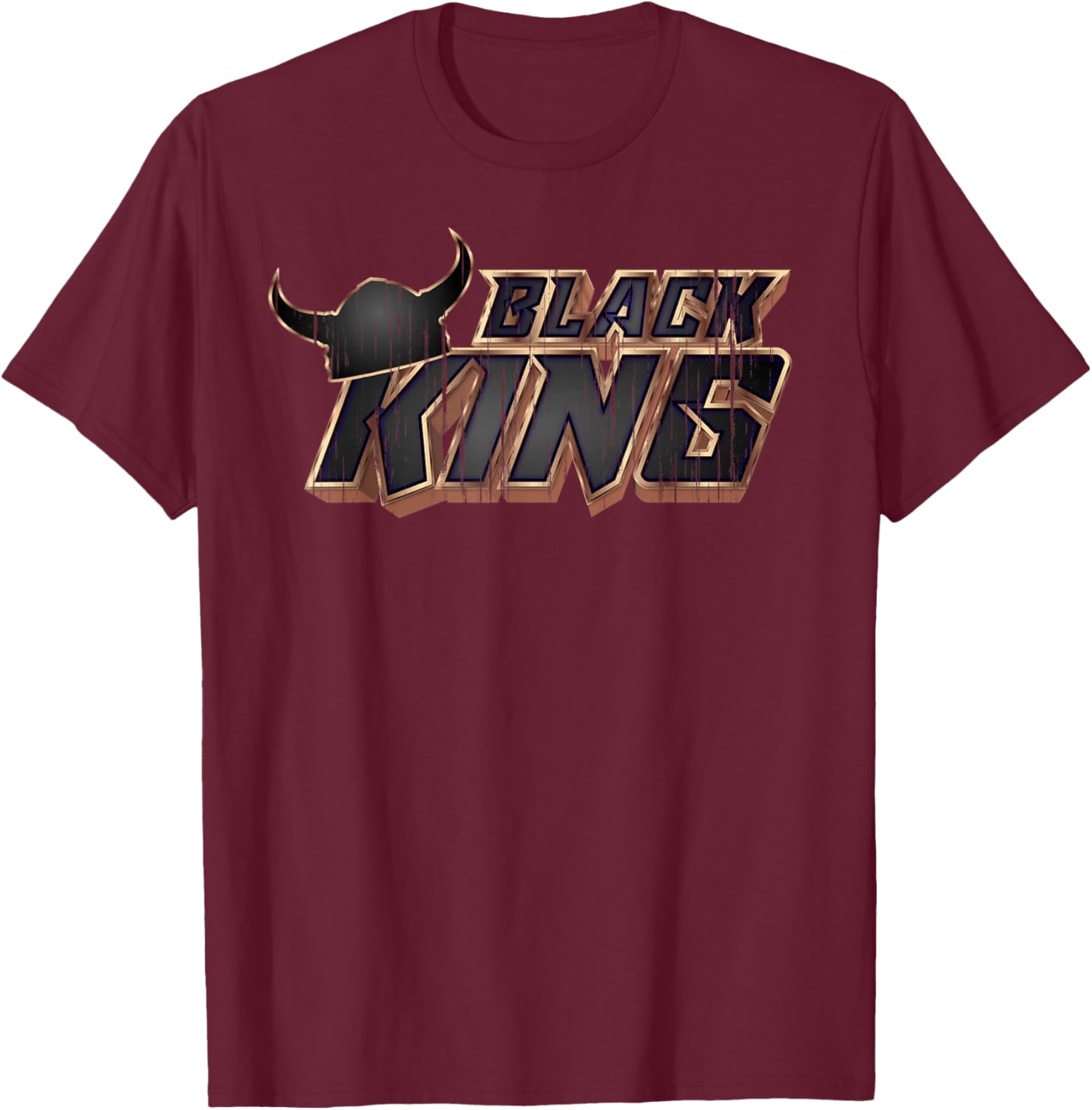 Black King - Distressed Jab Jab Jouvert Carnival Mas T-Shirt - T-Shirt | Maroon