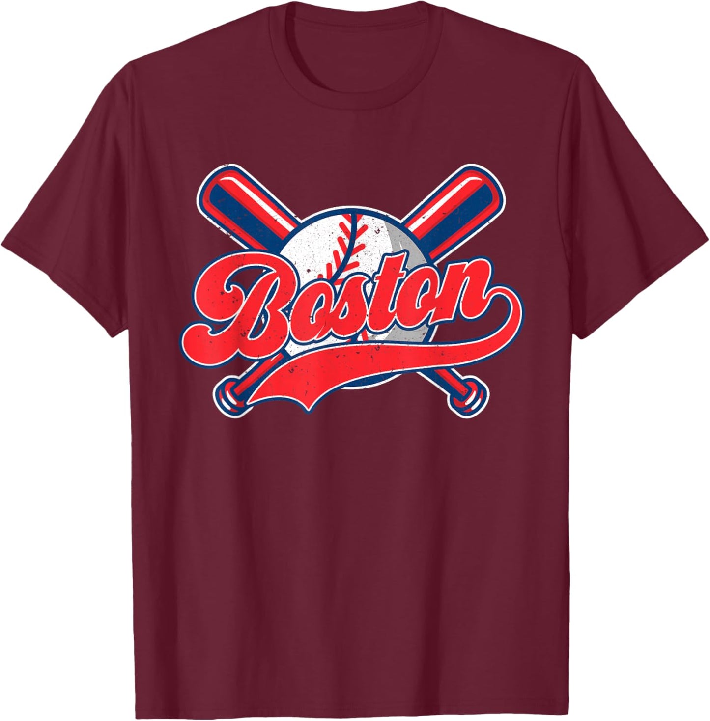 Boston Vintage Baseball Retro Sports T-Shirt - T-Shirt | Maroon