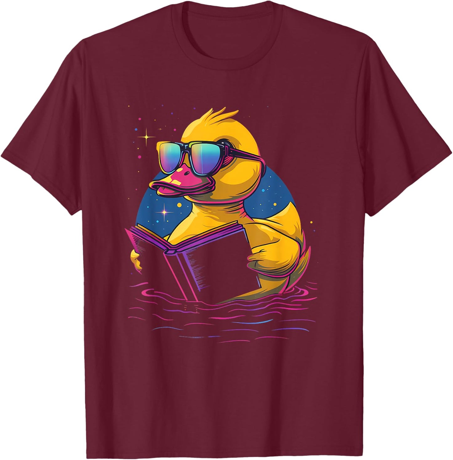 Rubber Duck Rubber Duckie Reading Book Rubber Duckling T-Shirt - T-Shirt | Maroon