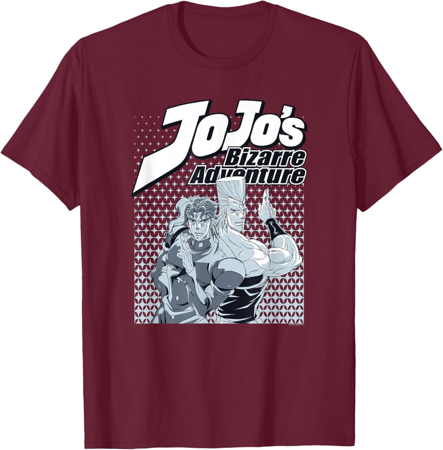 JoJo's Bizarre Adventure Part 3 Kakyoin & Polnareff Anime T-Shirt - T-Shirt | Maroon